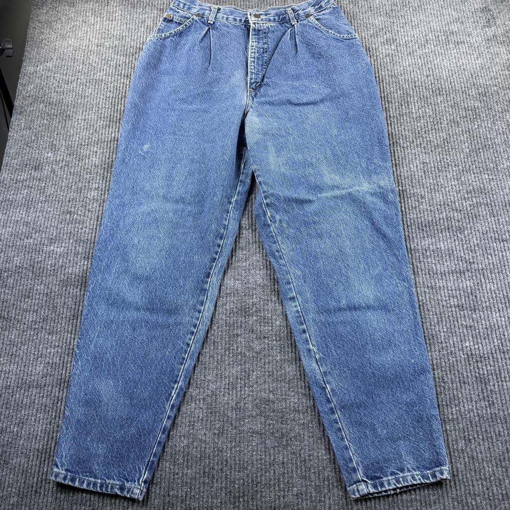 Vintage Mom Jeans Womens 28 Blue‎ Denim High Rise Pleated Tapered Made USA 28x28